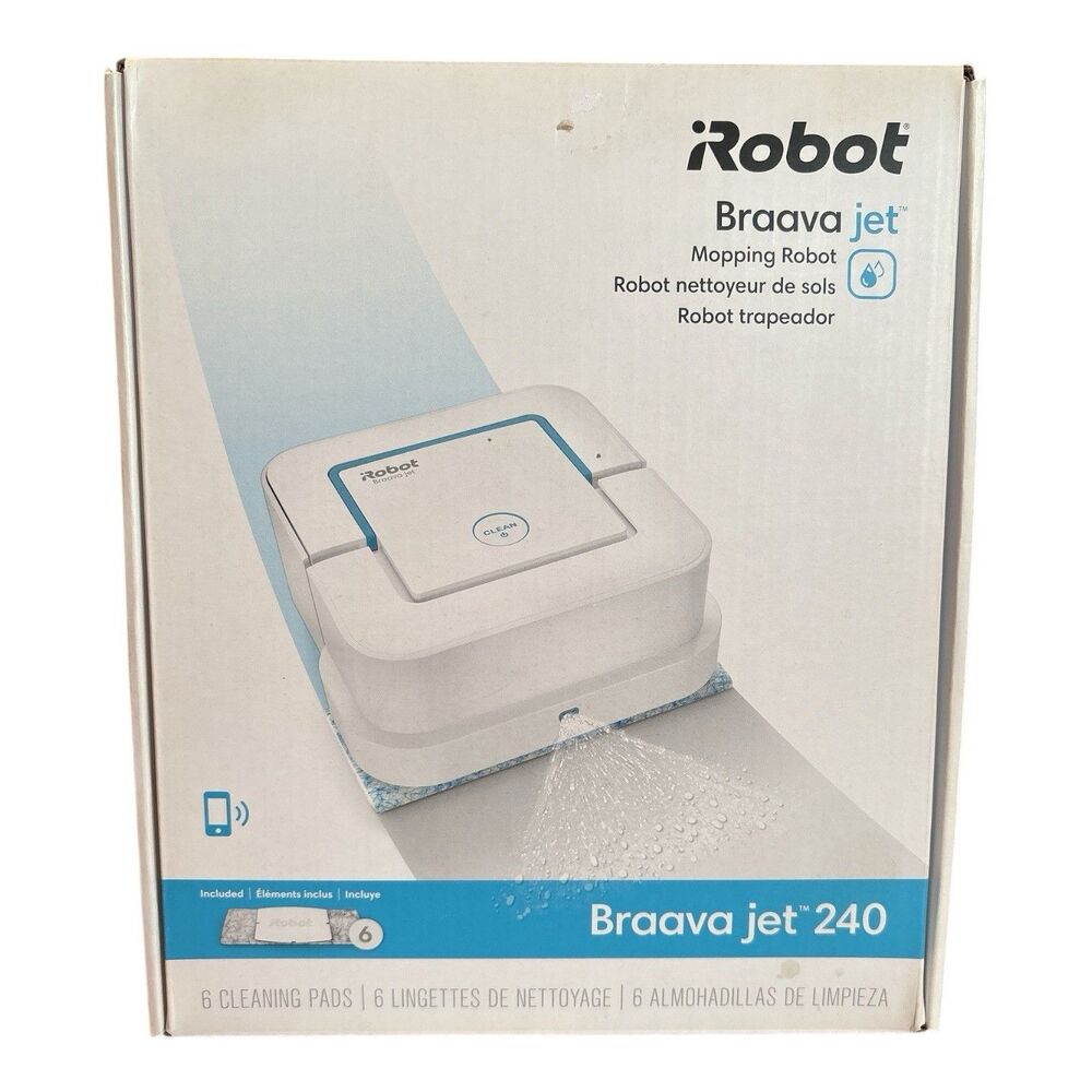 iRobot Braava Jet 240 Robot Mop App Control Precision Spray FOR PARTS OR REPAIR